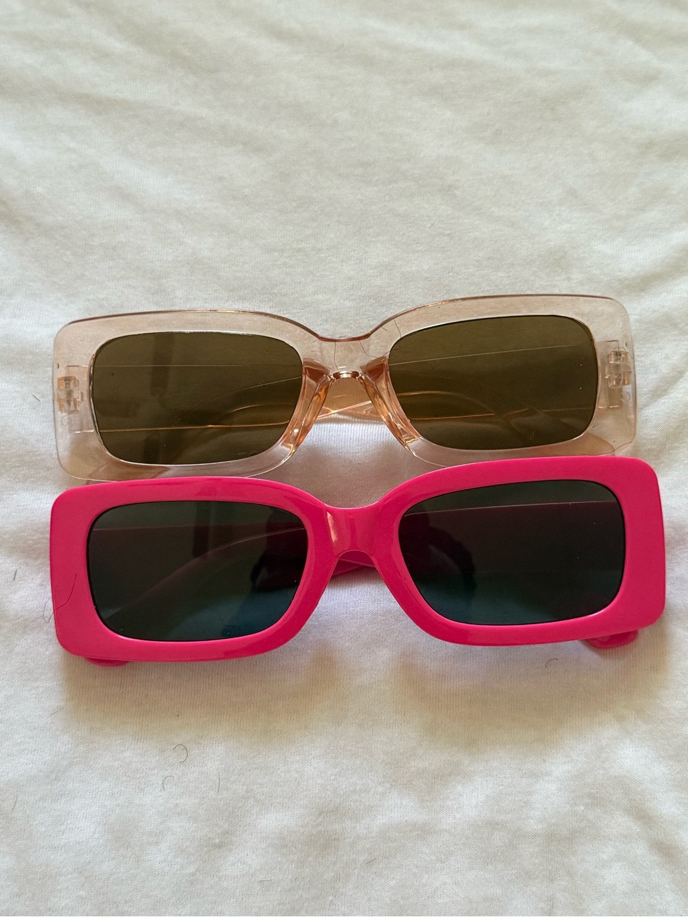Old Navy Kids Rectangular Sunglasses - Hot Pink & Clear Peach Frames